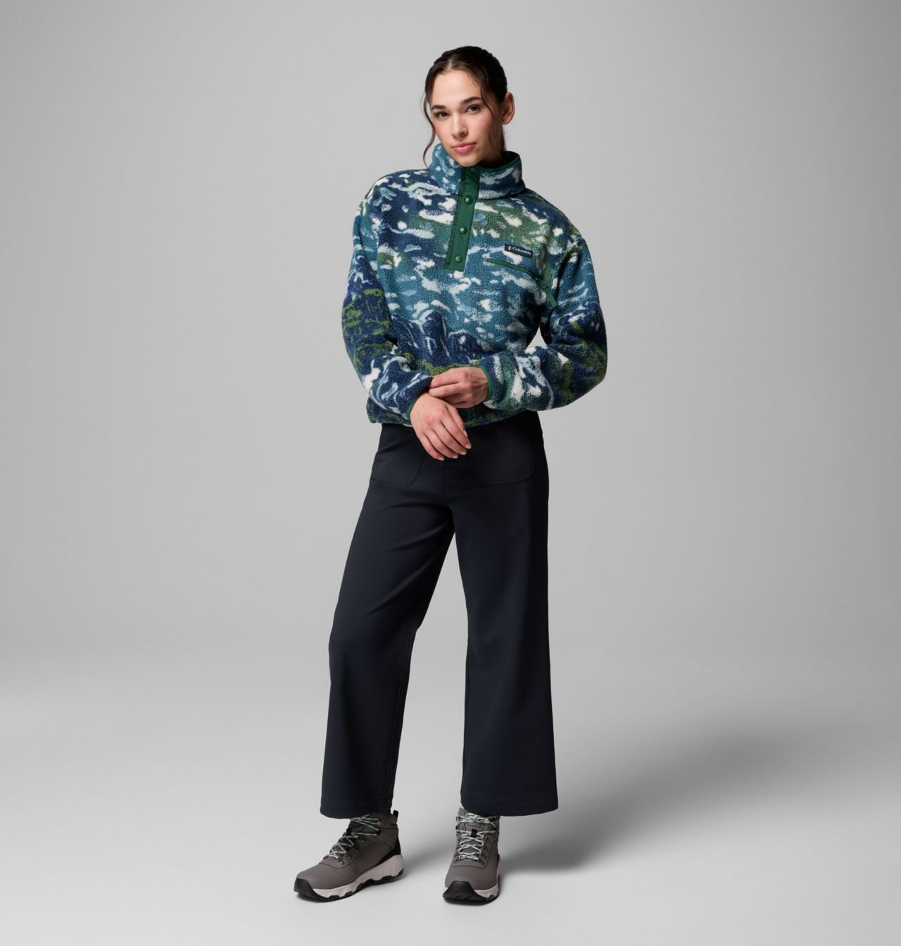 Women's Helvetia™ II Printed Cropped Half Snap Fleece Pullover | 492 | XXL 2