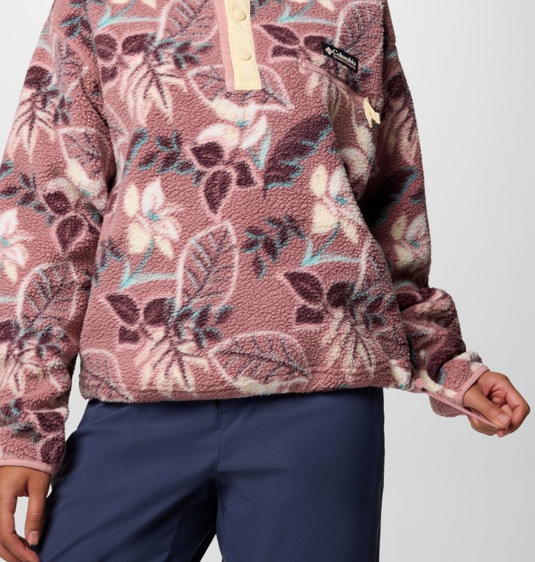 Pile cropped stampato con abbottonatura corta a pressione Helvetia II da donna, Color: Fig Pasteled Multi, image 5