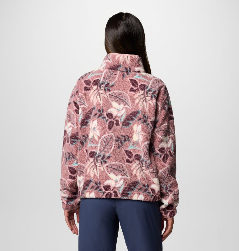 Pile cropped stampato con abbottonatura corta a pressione Helvetia II da donna, Color: Fig Pasteled Multi, image 2