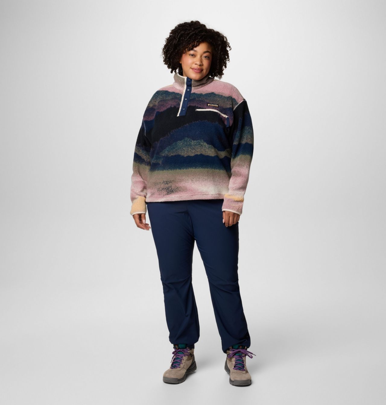 Women's Helvetia™ II Printed Cropped Half Snap Fleece Pullover 3