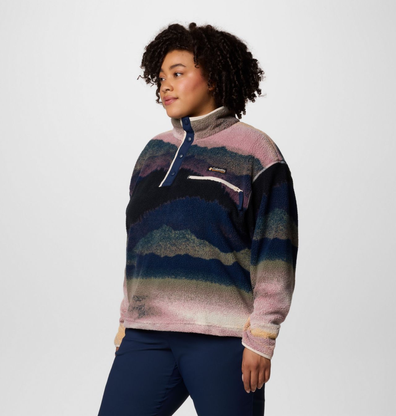 Women's Helvetia™ II Printed Cropped Half Snap Fleece Pullover 4