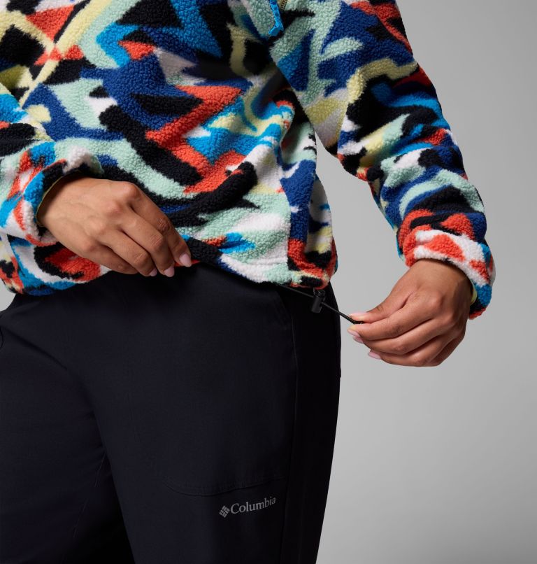 Women's Helvetia II Printed Cropped Half Snap Fleece Pullover - Plus Size, Color: Compass Blue Reflections, Compass Blue, , image 7