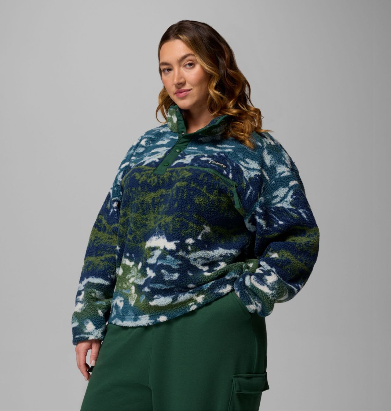 Women's Helvetia™ II Printed Cropped Half Snap Fleece Pullover | 492 | 3X 4