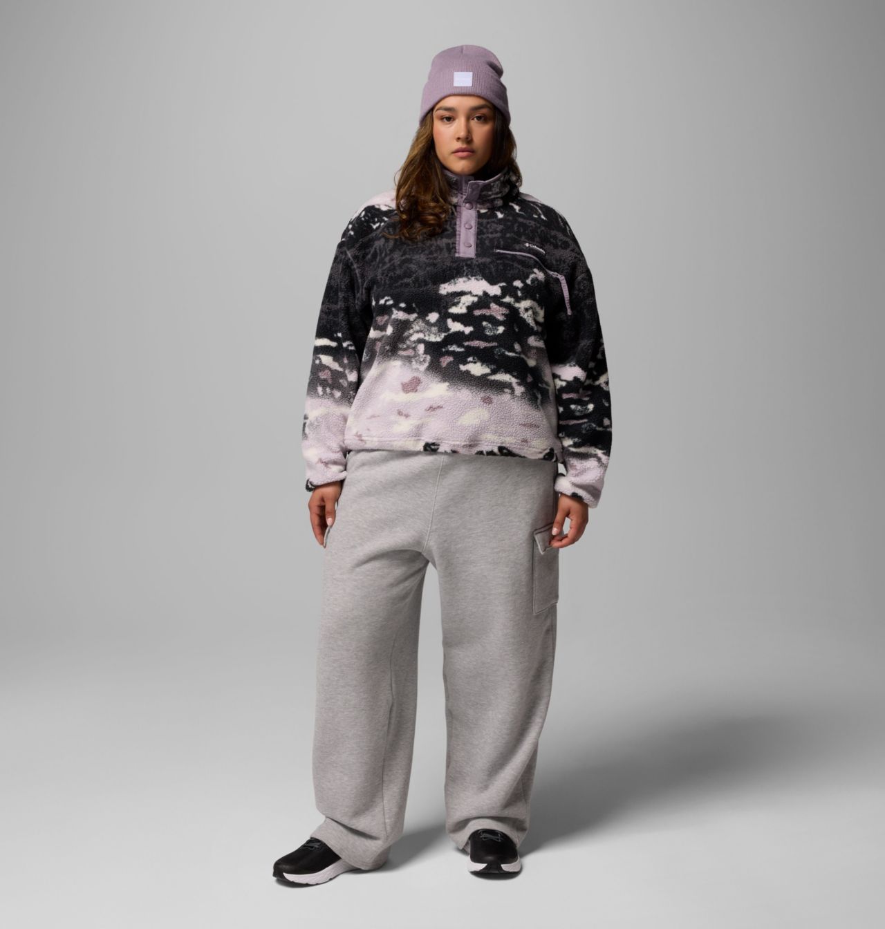 Women's Helvetia™ II Printed Cropped Half Snap Fleece Pullover 2