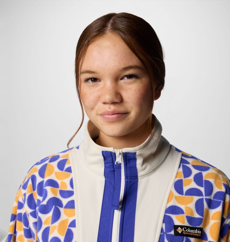 Women's Backbowl II Printed Full Zip Fleece Jacket, Color: Sunstone Retroscape, Chalk, image 5