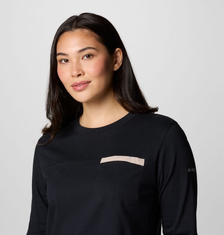 Women's PFG Open Water Long Sleeve Shirt, Color: Black, Crushed Clay, image 5