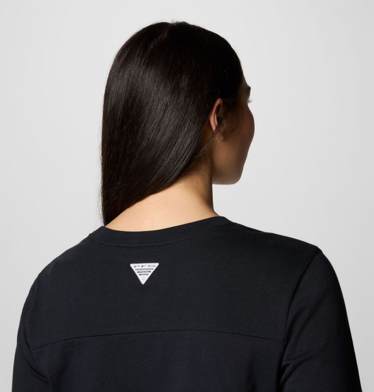 Women's PFG Open Water Long Sleeve Shirt, Color: Black, Crushed Clay, image 6