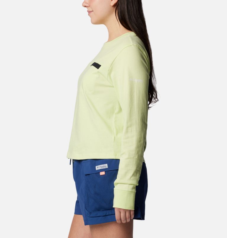 Women's PFG Open Water Long Sleeve T-Shirt, Color: Spring Yellow, Black, image 3