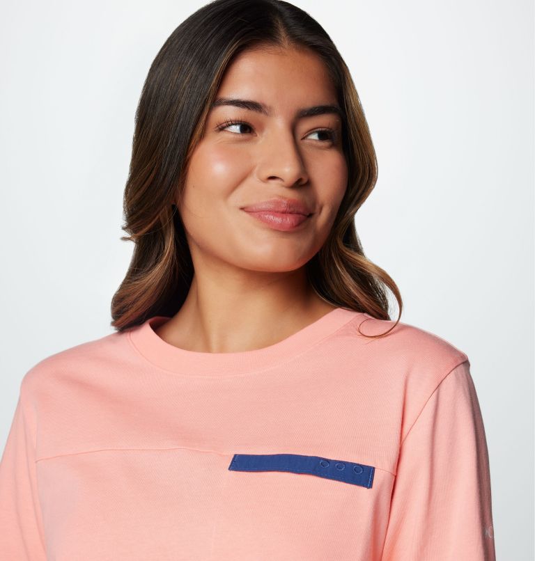 Women's PFG Open Water Long Sleeve Shirt, Color: Sorbet, Carbon, image 5