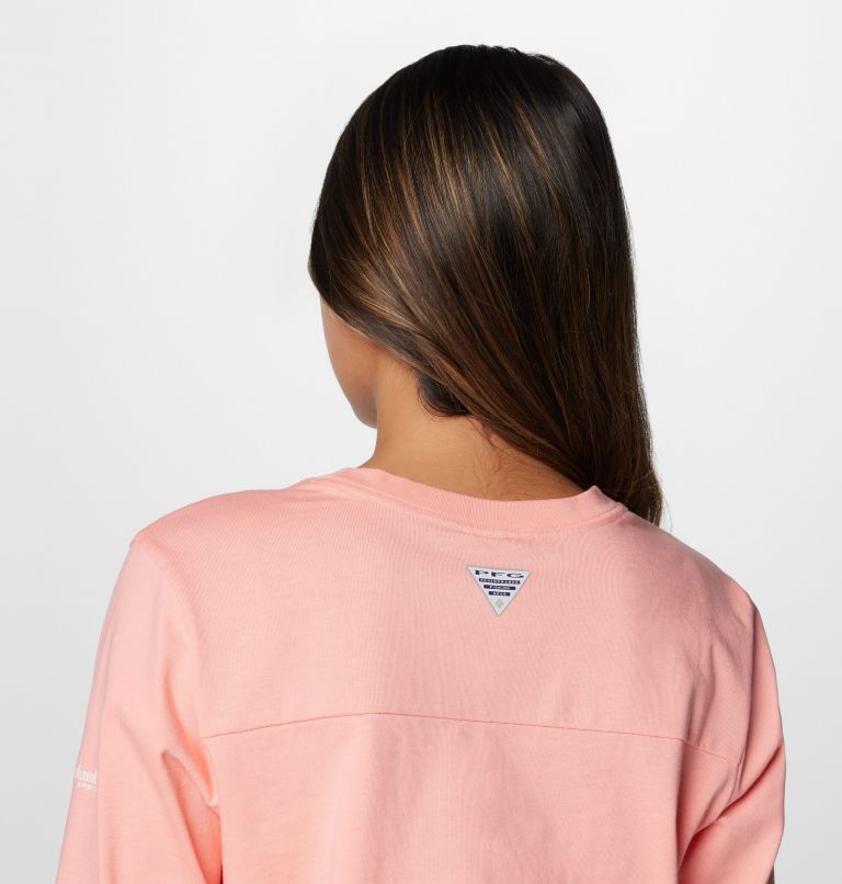 Women's PFG Open Water Long Sleeve Shirt, Color: Sorbet, Carbon, image 6