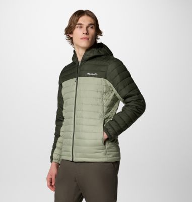 Men's Silver Falls II Hooded Insulated Jacket, Color: Safari, Greenscape, image 7