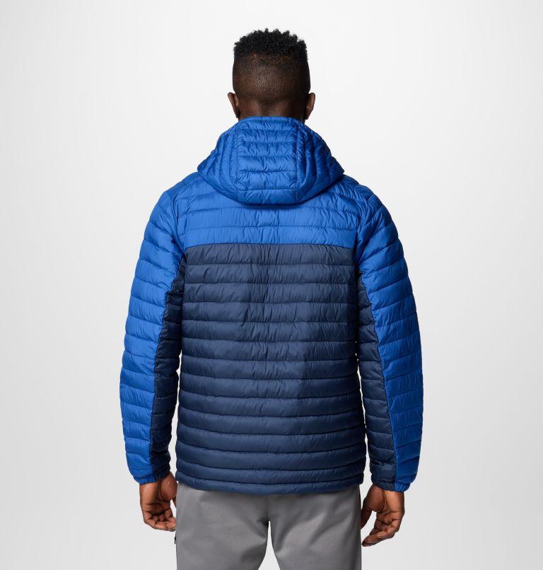 Men's Silver Falls II Hooded Insulated Jacket, Color: Mountain Blue, Collegiate Navy, image 2