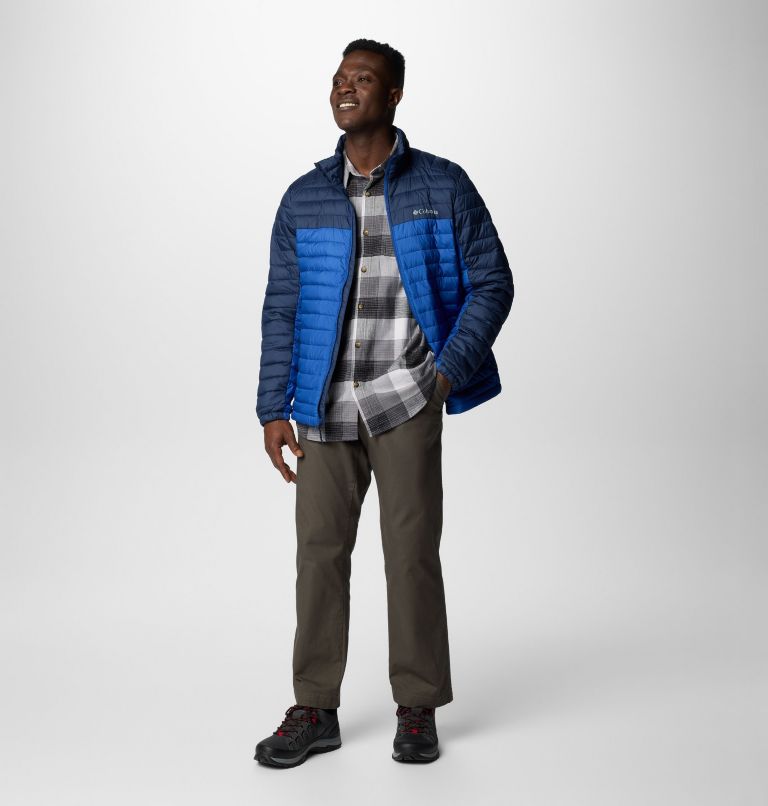 Men's Silver Falls II Jacket, Color: Mountain Blue, Collegiate Navy, image 3