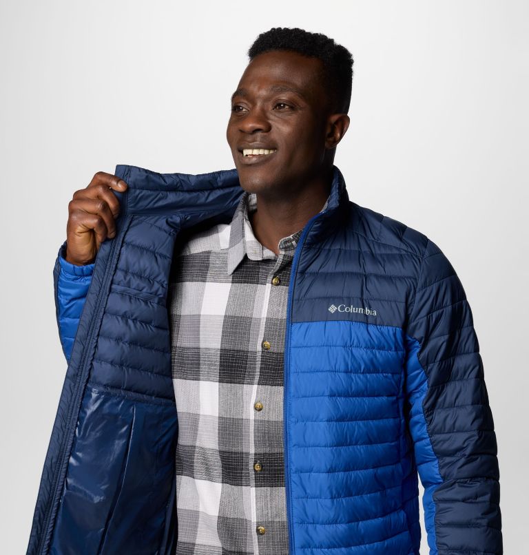 Men's Silver Falls II Jacket, Color: Mountain Blue, Collegiate Navy, image 6