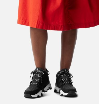 Women's KINETIC IMPACT CARIBOU PLUS Waterproof sneaker Boots, Color: Black, Sea Salt, image 2