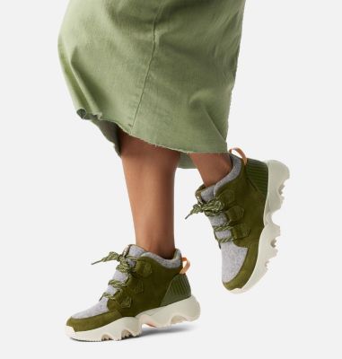 Women's KINETIC IMPACT CARIBOU PLUS Waterproof sneaker Boots, Color: Utility Green, Light Aloe, image 2