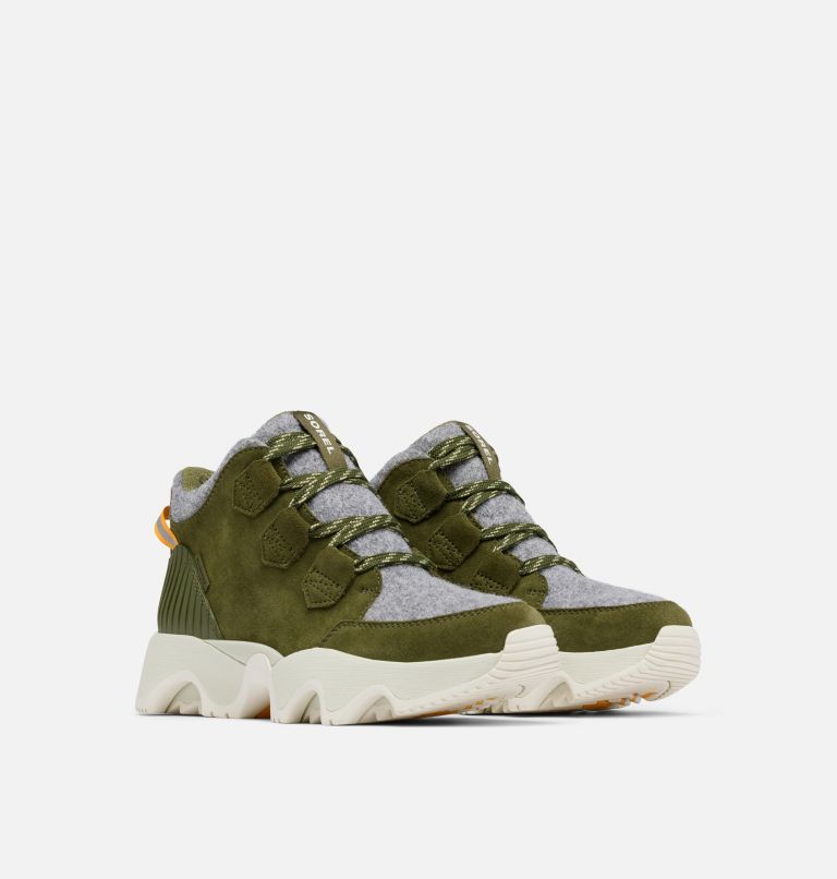 Women's KINETIC IMPACT CARIBOU PLUS Waterproof sneaker Boots, Color: Utility Green, Light Aloe, image 2