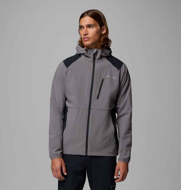 Chaqueta de senderismo softshell Triple Canyon para hombre, Color: City Grey, image 1