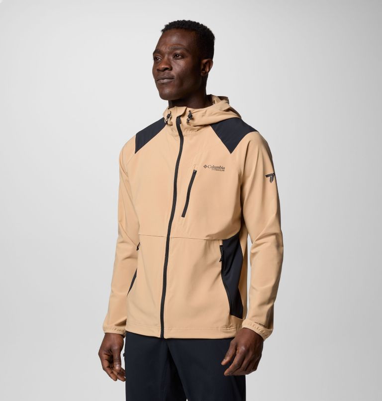 Men's Triple Canyon Softshell Hiking Jacket, Color: Canoe, Black, image 3