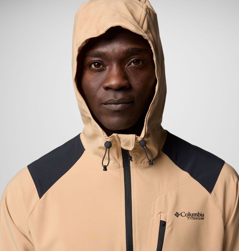 Men's Triple Canyon Softshell Hiking Jacket, Color: Canoe, Black, image 4