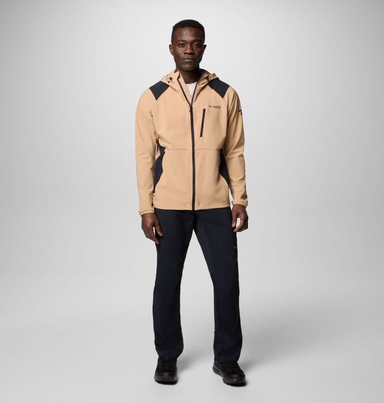 Men's Triple Canyon Softshell Hiking Jacket, Color: Canoe, Black, image 2