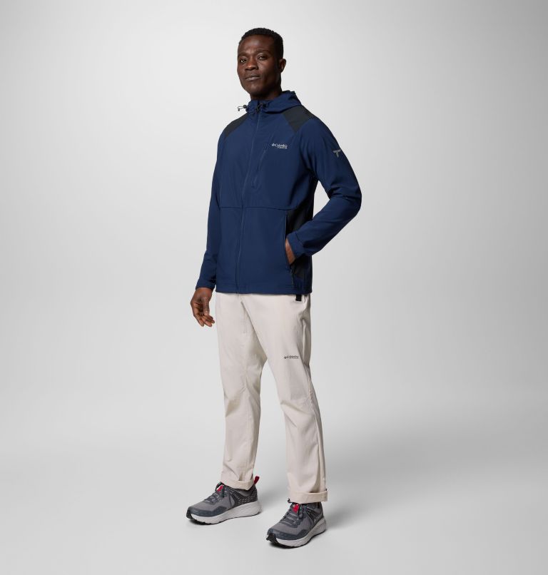Men's Triple Canyon Softshell Hiking Jacket, Color: Collegiate Navy, Black, image 2