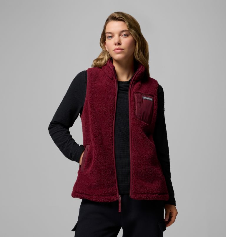 Chaleco sherpa de forro polar West Bend II para mujer, Color: Rich Wine, image 8