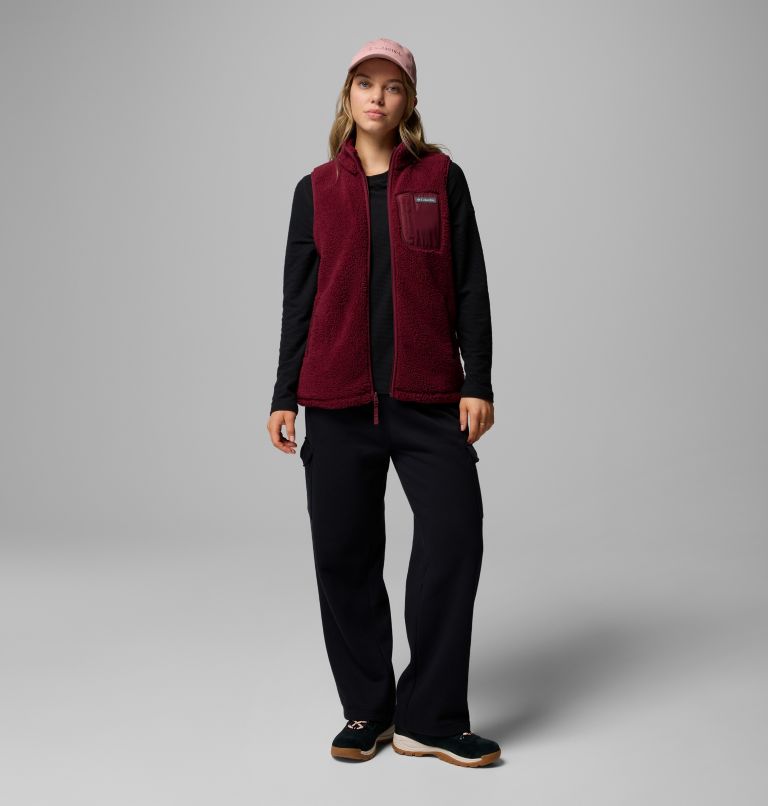 Chaleco sherpa de forro polar West Bend II para mujer, Color: Rich Wine, image 2