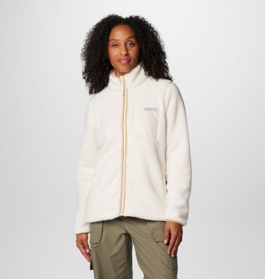 Columbia white fuzzy jacket deals