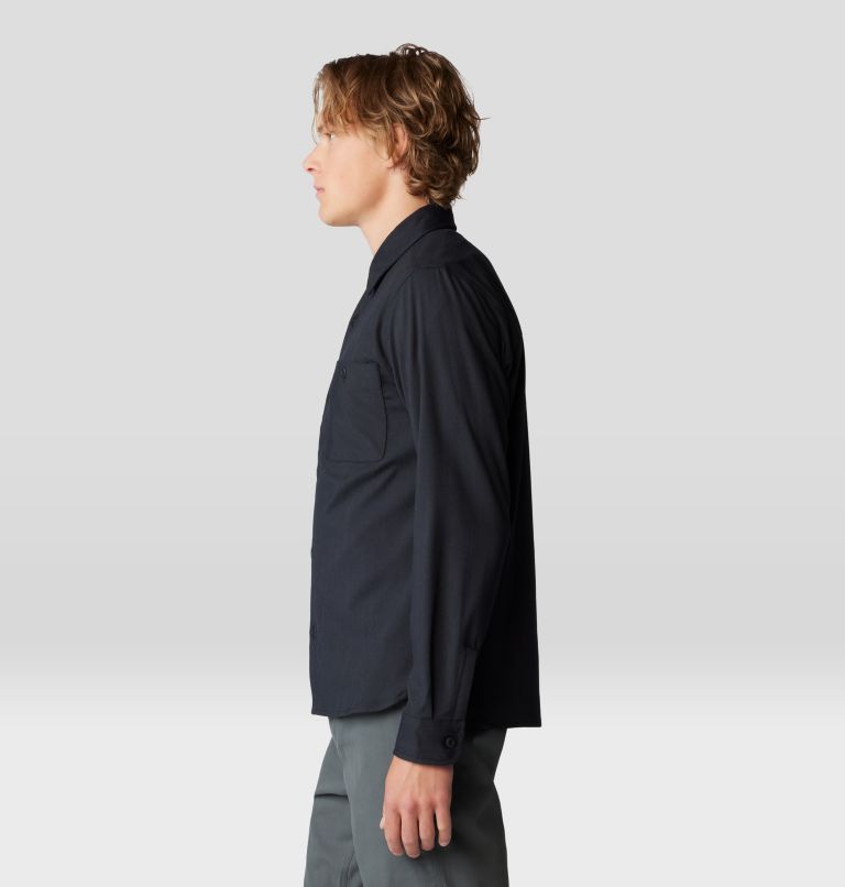 Men's Voyager One Long Sleeve Flannel, Color: Black, image 3