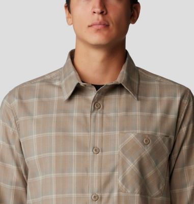 Men's Voyager One Long Sleeve Flannel, Color: Trail Dust Trad Plaid, image 16