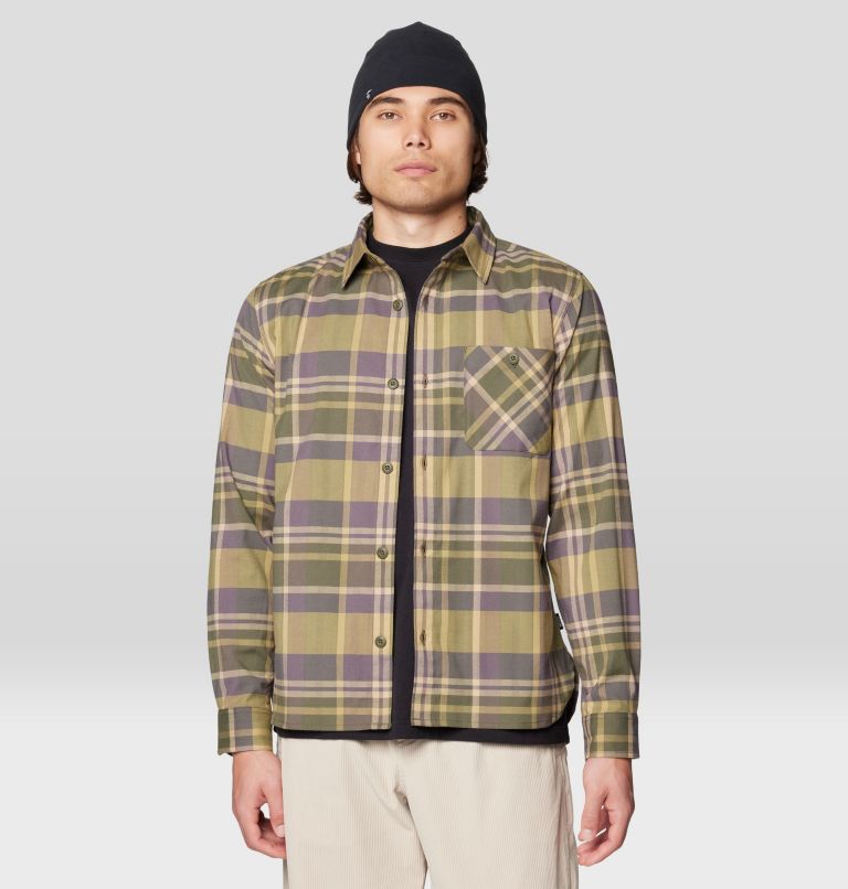 Men's Voyager One Long Sleeve Flannel, Color: Dark Pine Amsterdam Plaid, image 4