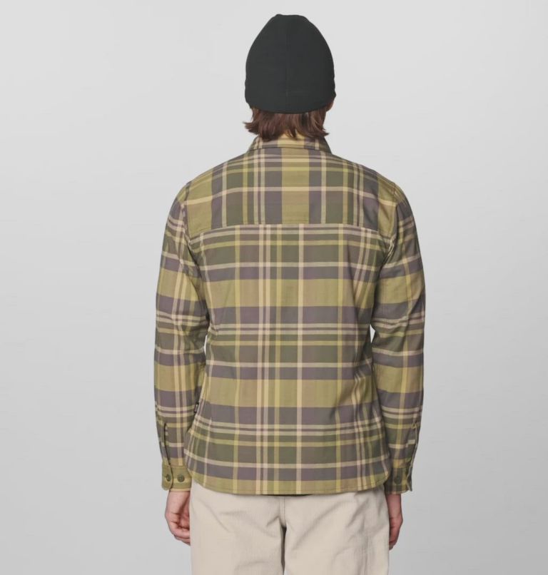Men's Voyager One Long Sleeve Flannel, Color: Dark Pine Amsterdam Plaid