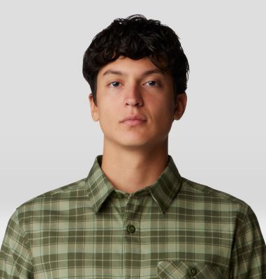 Men's Voyager One Long Sleeve Flannel, Color: Surplus Green Trad Plaid, image 12