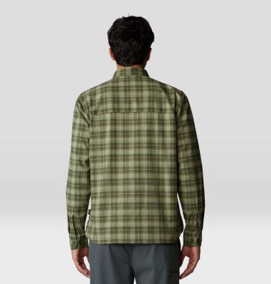 Men's Voyager One Long Sleeve Flannel, Color: Surplus Green Trad Plaid, image 10