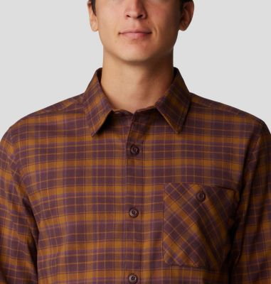 Men's Voyager One Long Sleeve Flannel, Color: Blackberry Trad Plaid, image 4