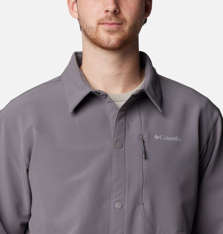 Men's Black Mesa Shirt Jacket, Color: City Grey, image 4