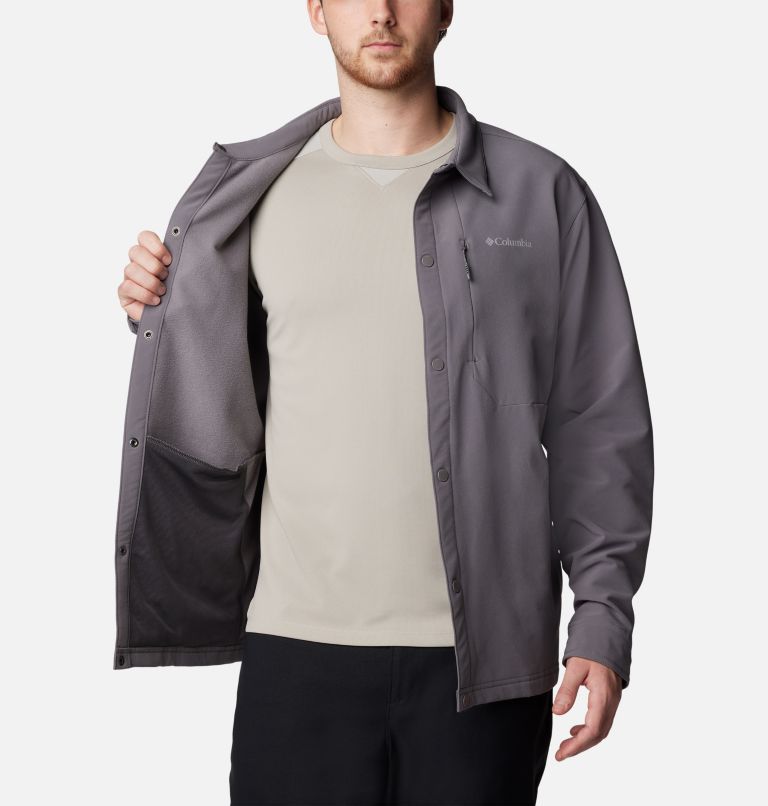 Men's Black Mesa Shirt Jacket, Color: City Grey, image 5
