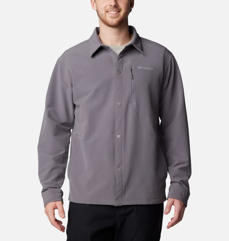 Men's Black Mesa Shirt Jacket, Color: City Grey, image 7