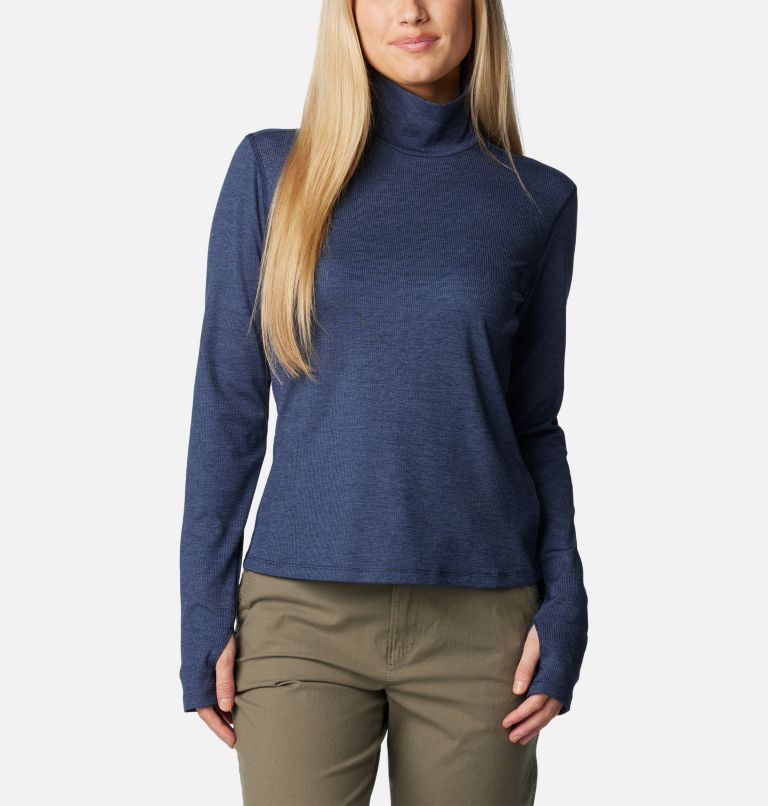 Women's Boundless Days Knit Turtleneck Long Sleeve Shirt, Color: Collegiate Navy, image 1