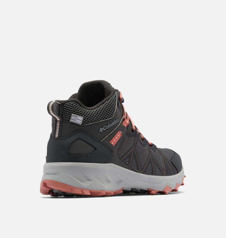 Women's Peakfreak II Mid Outdry Hiking Shoe, Color: Dark Grey, Dark Coral, image 4