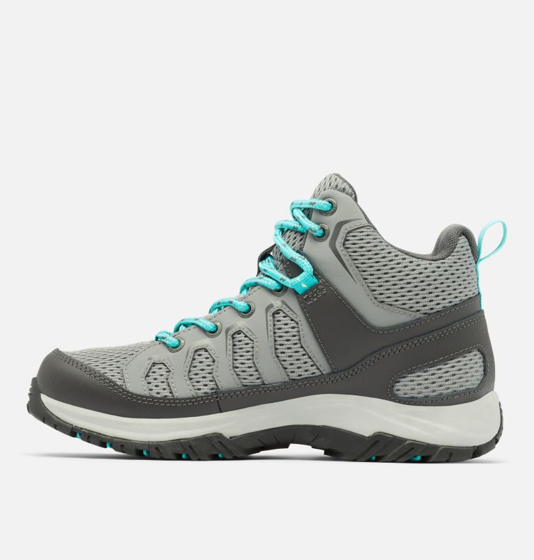 Women's Granite Trail Mid Waterproof Shoe - Wide, Color: Ti Grey Steel, Bright Aqua, image 6