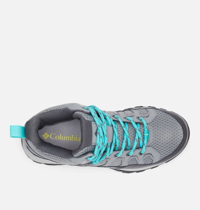 Women's Granite Trail Mid Waterproof Shoe - Wide, Color: Ti Grey Steel, Bright Aqua, image 4
