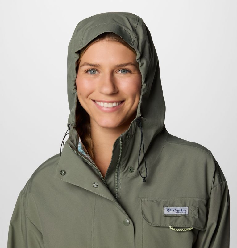 Women's PFG Open Water Rain Jacket, Color: Cypress, image 4