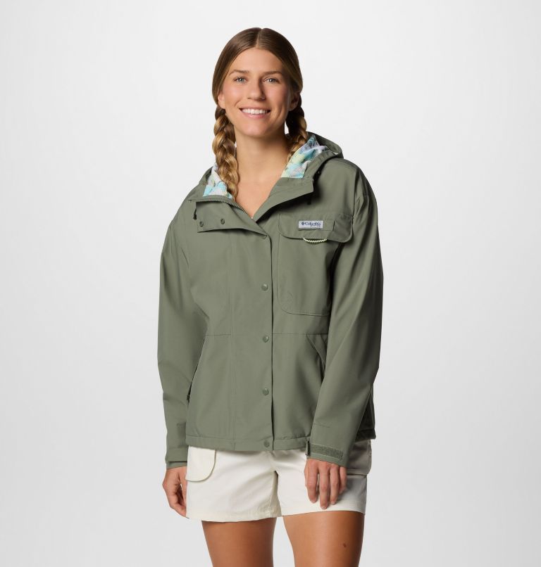 Women's PFG Open Water Rain Jacket, Color: Cypress, image 1