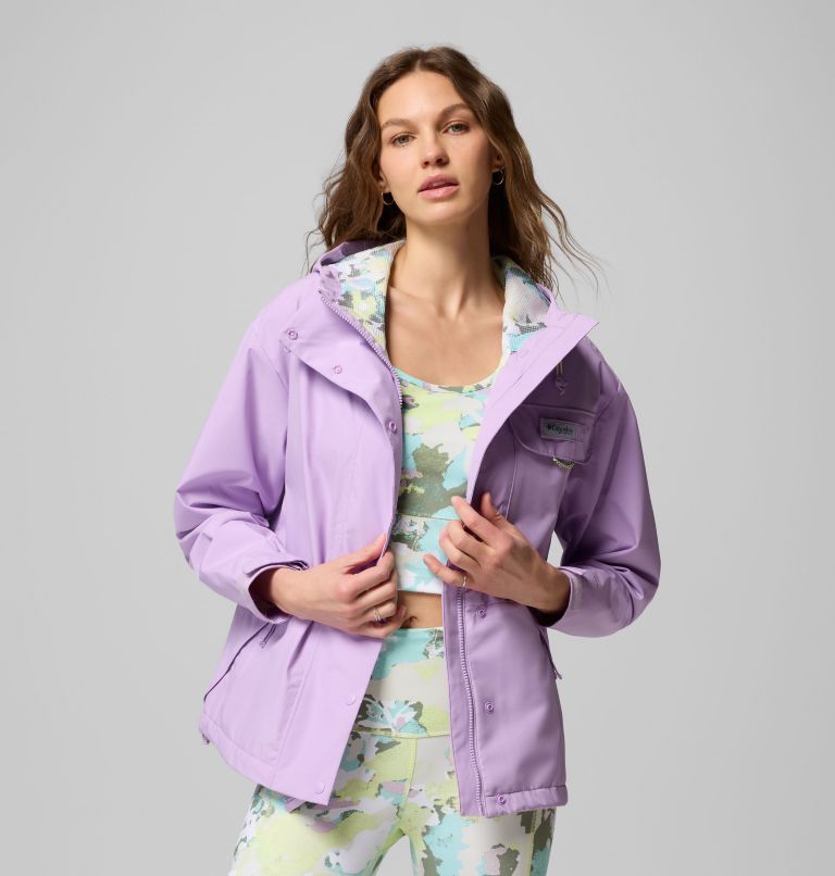 Women's PFG Open Water Rain Jacket, Color: Hydrangea, image 6