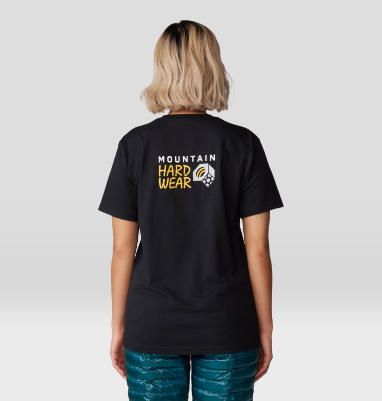 Women's MHW Logo Box Short Sleeve, Color: Black, image 2