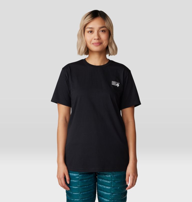 Women's MHW Logo Box Short Sleeve, Color: Black, image 1