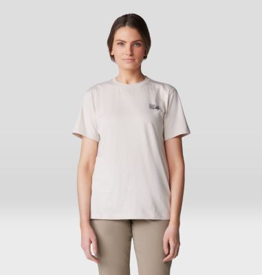 Women's MHW Logo Box Short Sleeve, Color: Talc, image 1