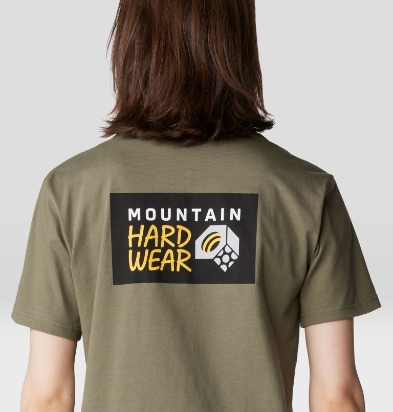 Women's MHW Logo Box Short Sleeve, Color: Stone Green, image 5